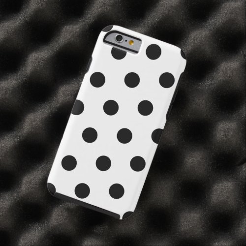 Minimalist Cute Black And White Polka Dots Pattern Tough iPhone 6 Case