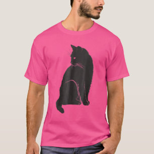 Minimalist Cute Black Cat Owner Feline Kitten T-Shirt