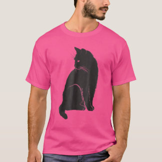 Minimalist Cute Black Cat Owner Feline Kitten T-Shirt