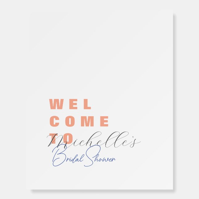 Minimalist Cute Bridal Shower  Foam Board (Front)