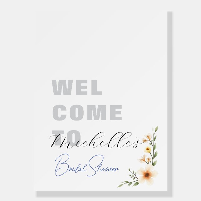Minimalist Cute Bridal Shower  Foam Board (Front)