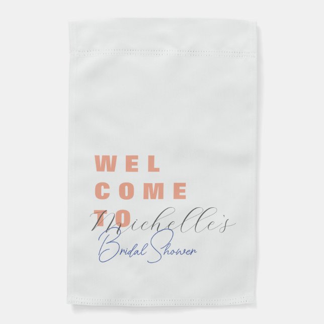 Minimalist Cute Bridal Shower  Garden Flag (Front)