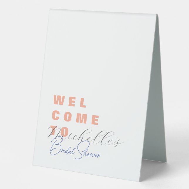 Minimalist Cute Bridal Shower  Table Tent (Front)