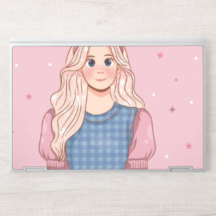 Minimalist Cute Cloud Character, Whimsical Plump O HP Laptop Skin