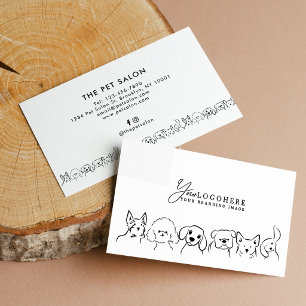 Minimalist Cute Dogs Pet Own Logo Business Card