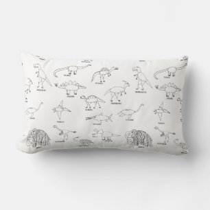 Minimalist Cute Educational Dinosaur Dino Kids Lumbar Pillow