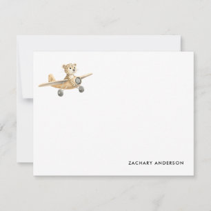 Minimalist Cute Flying Tiger Kids Personalized Note Card