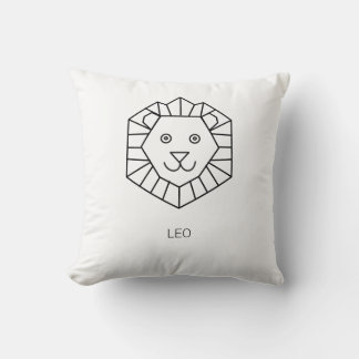 Minimalist Cute Geometric Lion Custom Name Nursery Throw Pillow