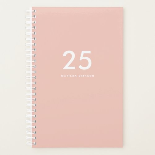 Minimalist Cute Girly Pastel Pink Weekly Monthly Planner