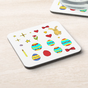 Minimalist Cute  Happy Easter  cartoon  Coaster
