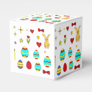 Minimalist Cute Happy Easter cartoon Favor Boxes