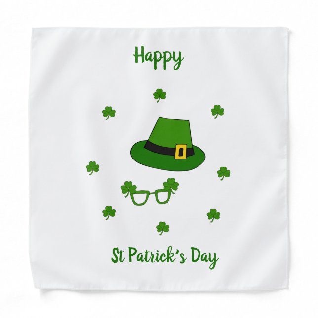 Minimalist  Cute Happy St Patrick's Day     Bandana (Front)
