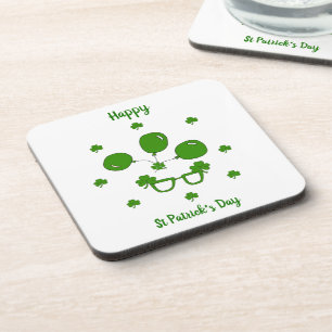 Minimalist Cute Happy St Patrick's Day Beverage Coaster