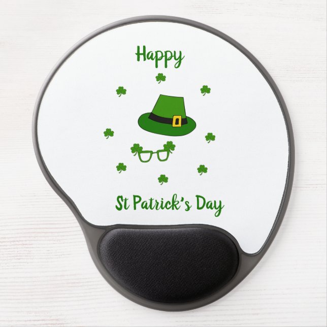 Minimalist  Cute Happy St Patrick's Day    Gel Mouse Pad (Front)