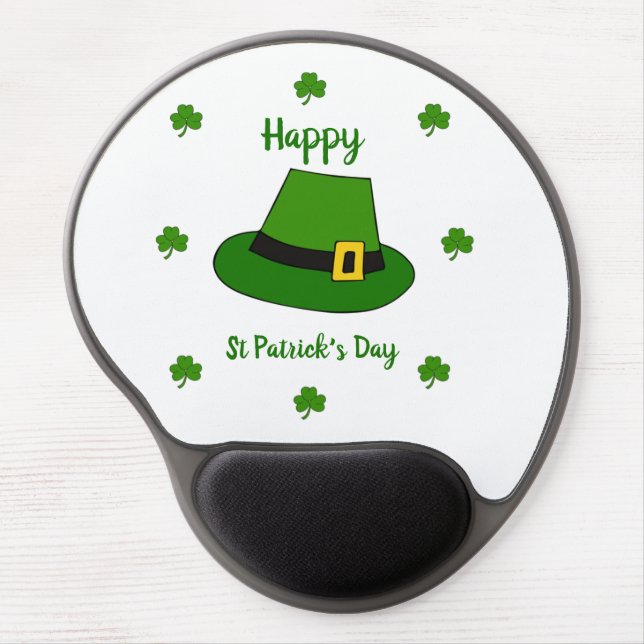 Minimalist  Cute Happy St Patrick's Day    Gel Mouse Pad (Front)