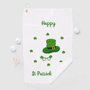 Minimalist Cute Happy St Patrick's Day Golf Towel