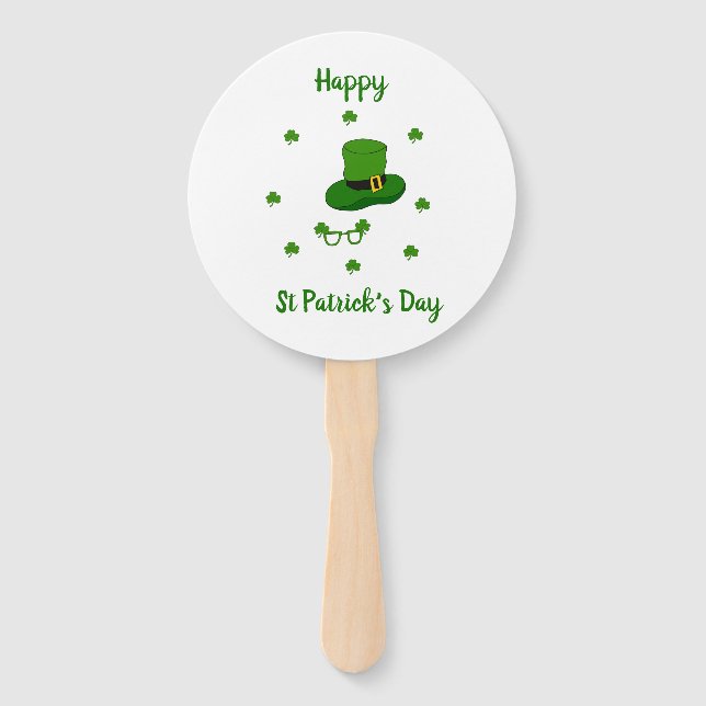 Minimalist  Cute Happy St Patrick's Day     Hand Fan (Front)