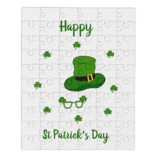 Minimalist  Cute Happy St Patrick's Day   Jigsaw Puzzle