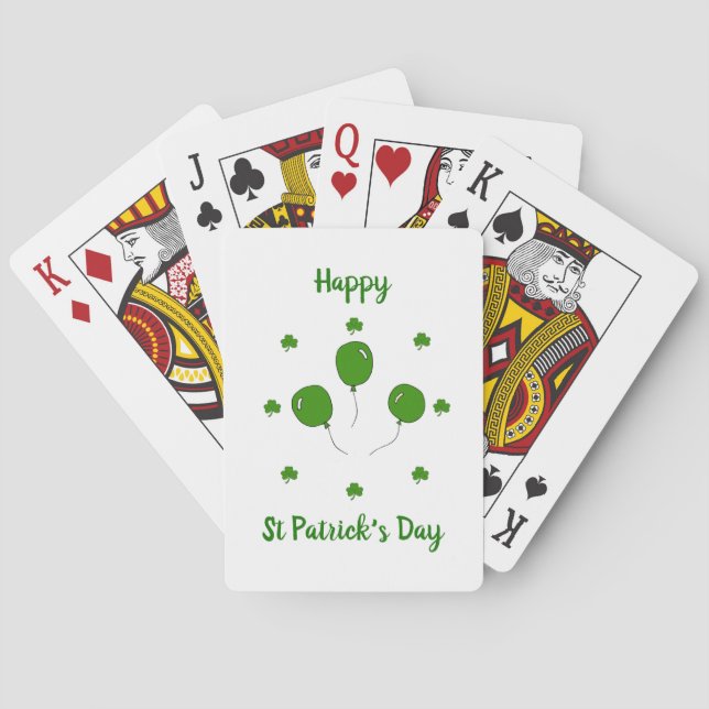 Minimalist  Cute Happy St Patrick's Day  Poker Cards (Back)