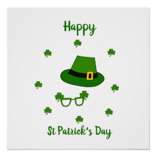 Minimalist  Cute Happy St Patrick's Day    Poster
