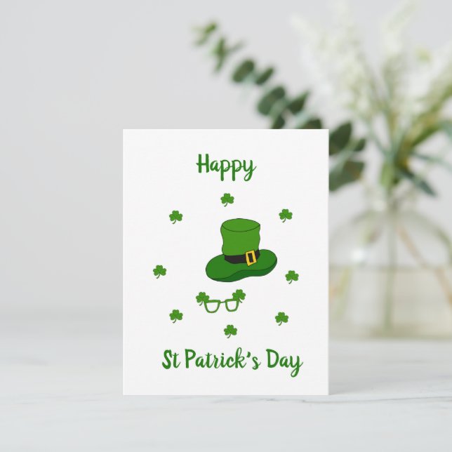 Minimalist  Cute Happy St Patrick's Day    RSVP Card (Standing Front)