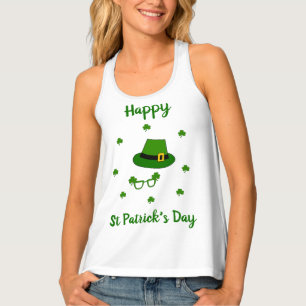 Minimalist  Cute Happy St Patrick's Day   Tank Top