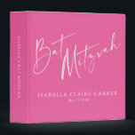 Minimalist Cute Hot Pink Custom Bat Mitzvah<br><div class="desc">Custom Minimalist Classic Hot Pink Modern Bat Mitzvah Binder for Planning and/or Photos</div>