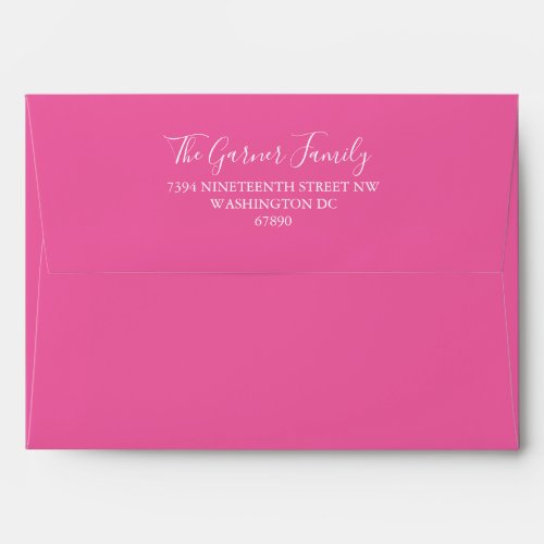 Minimalist Cute Hot Pink Matching Bat Mitzvah  Envelope