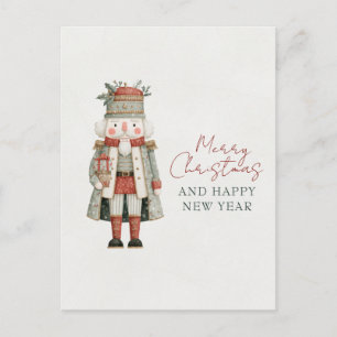 Minimalist Cute Nutcracker Christmas Postcard