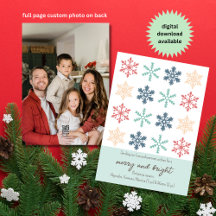 Minimalist Cute Pastels Snowflakes Christmas Photo