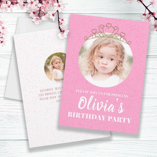 Minimalist Cute Princess Tiara Birthday Whimsical  Invitation
