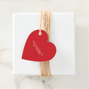 Minimalist cute red heart custom Valentine's Day Favor Tags