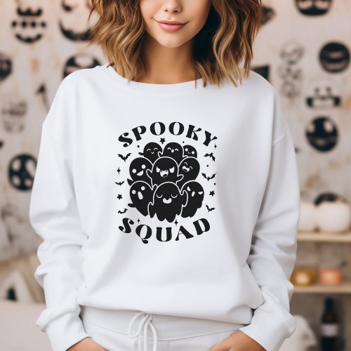 Minimalist Cute Spooky Squad Halloween Sweatshirt