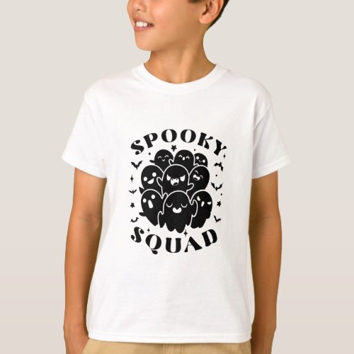 Minimalist Cute Spooky Squad Halloween  T_Shirt