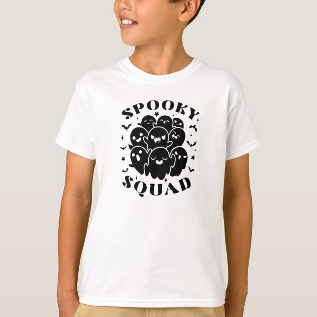 Minimalist Cute Spooky Squad Halloween T-Shirt (Front)