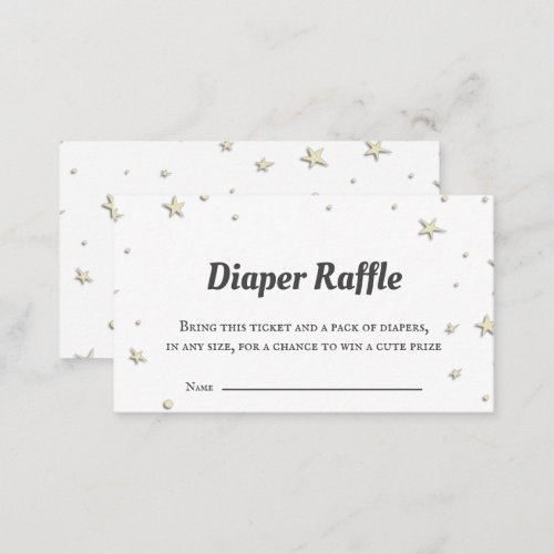 Minimalist Cute Stars Diaper Raffle Baby Shower Enclosure Card