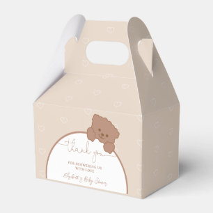 Minimalist Cute Teddy Bear Baby Shower Favor Boxes