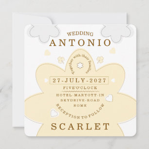 Minimalist Cute vibe Wedding And Modern Aesthetic Invitation