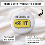 Minimalist Cute Volunteer Sign Ask Me Yellow Button<br><div class="desc">Introducing the Minimalist Cute Volunteer Sign "Ask Me" Yellow Button Pin – the perfect accessory for volunteers who want to stand out and be approachable at any event. This pin is designed with simplicity and visibility in mind, making it an essential tool for volunteers who are often the first point...</div>