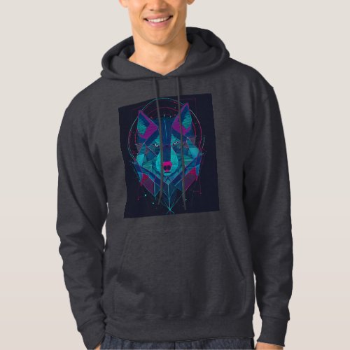 Minimalist Cyberpunk Neon Wolf Head – Futuristic S