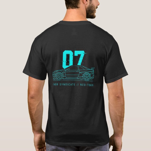 Minimalist Cyberpunk No 07 Blockcore T-Shirt (Back)