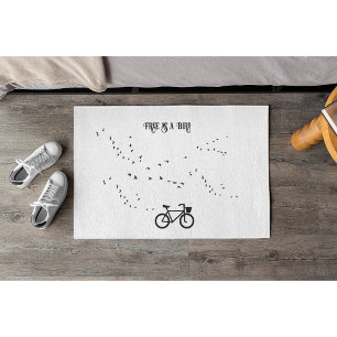"Minimalist Cycling Life Bath Mat" "Bicycle Silhou Doormat