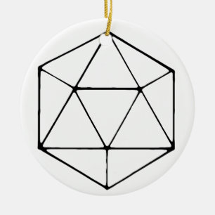 Minimalist D20 Design Tabletop Gamer Geek Ceramic Ornament