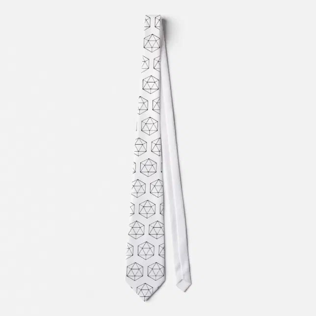 Minimalist D20 Design Tabletop Gamer Geek Tie | Zazzle