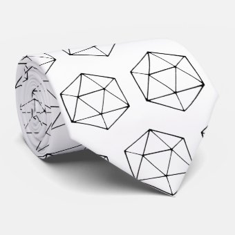 Minimalist D20 Design Tabletop Gamer Geek Tie | Zazzle