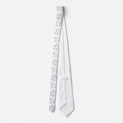 Minimalist D20 Design Tabletop Gamer Geek Tie | Zazzle