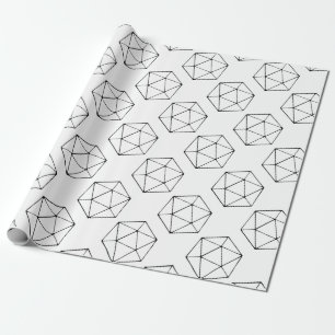 Minimalist D20 Design Tabletop Gamer Geek Wrapping Paper
