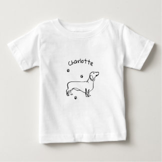 Minimalist Dachshund Art - Your Text, Your Style Baby T-Shirt