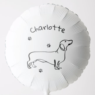 Minimalist Dachshund Art - Your Text, Your Style Balloon