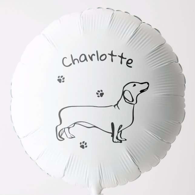 Minimalist Dachshund Art - Your Text, Your Style Balloon (Front)